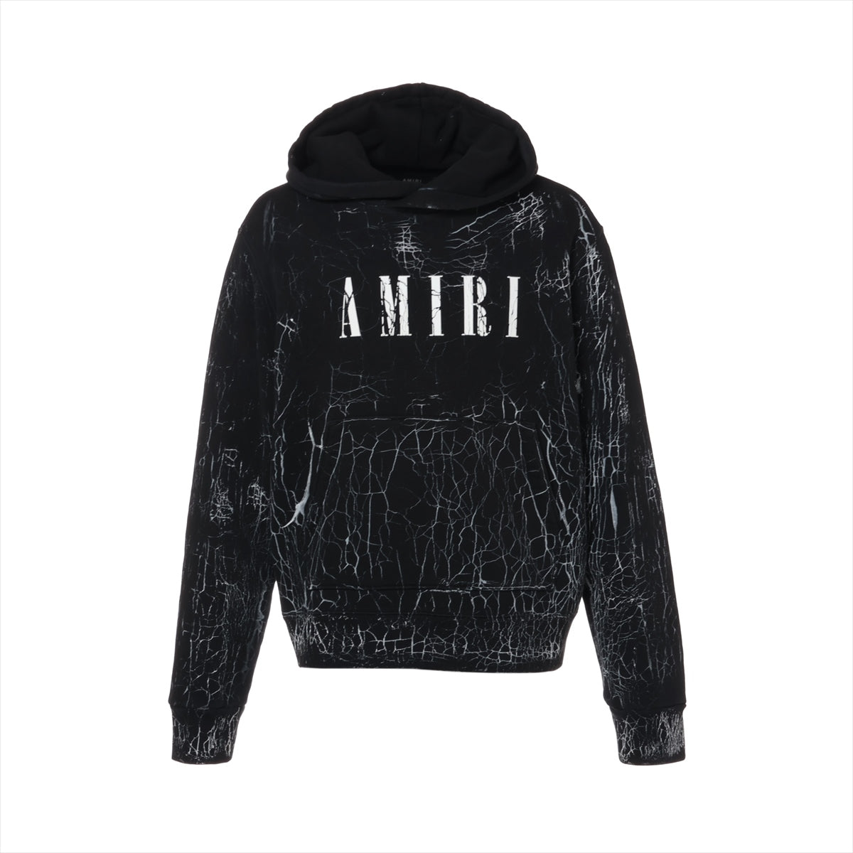 アミリ 23SS コットン パーカー L メンズ ブラック  SRPS23MJL024SMRSTH4 CRACKED DYE CORE LOGO HOODIE