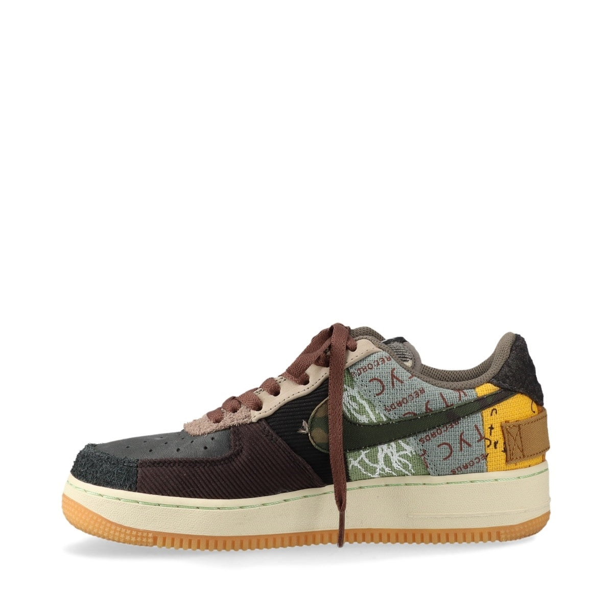 ナイキ×トラヴィススコット AIR FORCE 1 LOW レザー×ファブリック スニーカー 24.5cm レディース マルチカラー カクタスジャック CN2405-900 シューレースカバー付