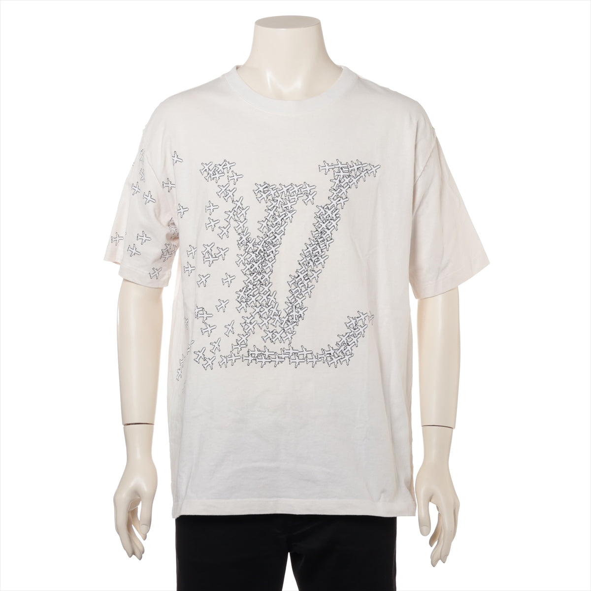 ルイヴィトン 20SS コットン Tシャツ L メンズ ホワイト  RM201G LVロゴ