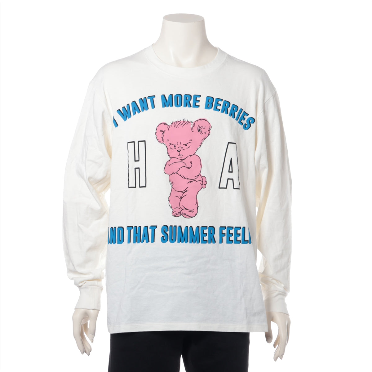 グッチ コットン ロングTシャツ S メンズ アイボリー  HA HA HA