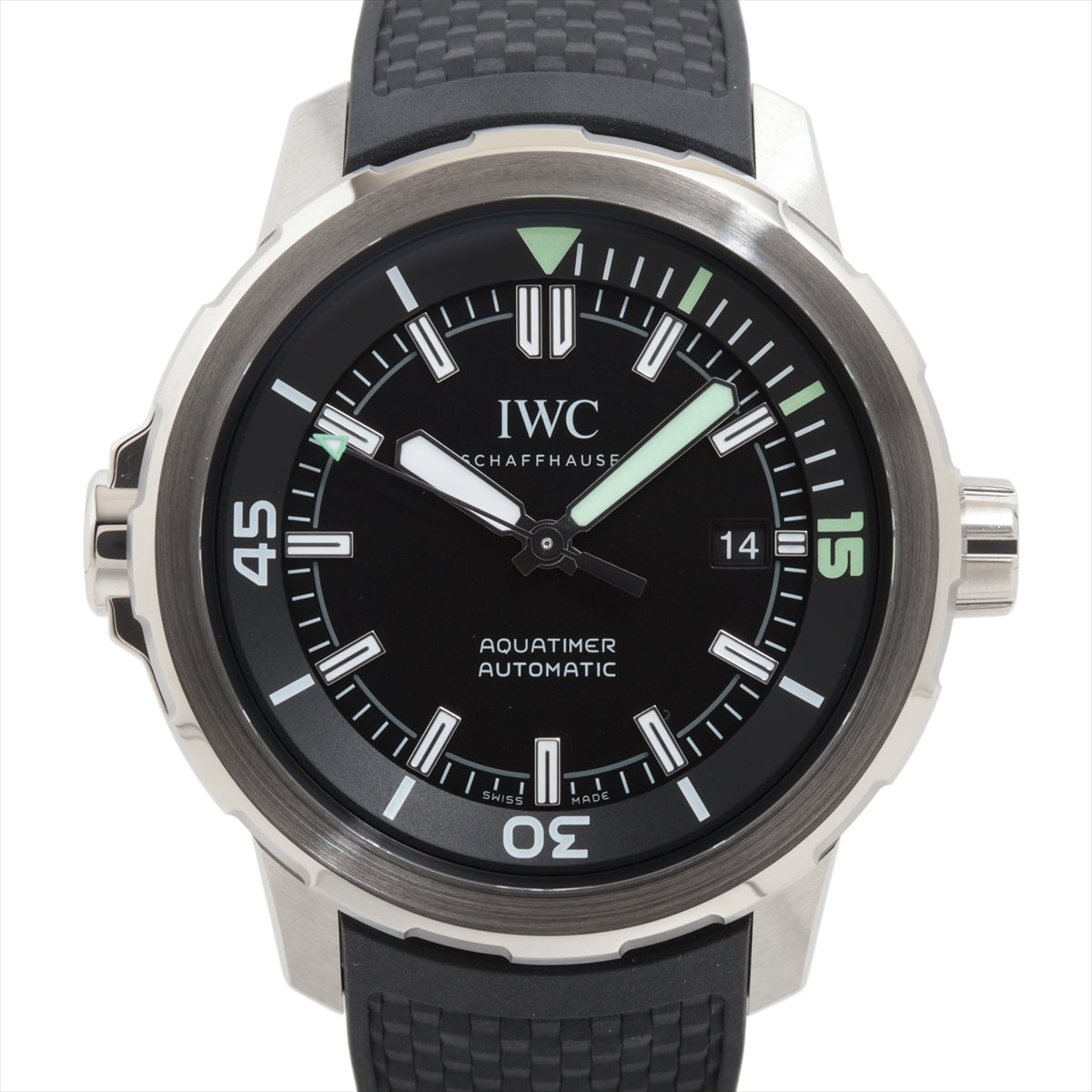 IWC アクアタイマー オートマティック IW329001 SS×ラバー AT 黒文字盤