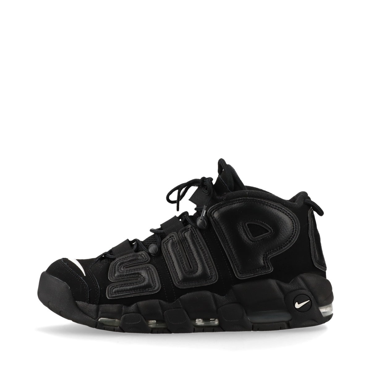 ナイキ×シュプリーム AIR MORE UPTEMPO レザー ハイカットスニーカー 28.5cm メンズ ブラック 902290-001