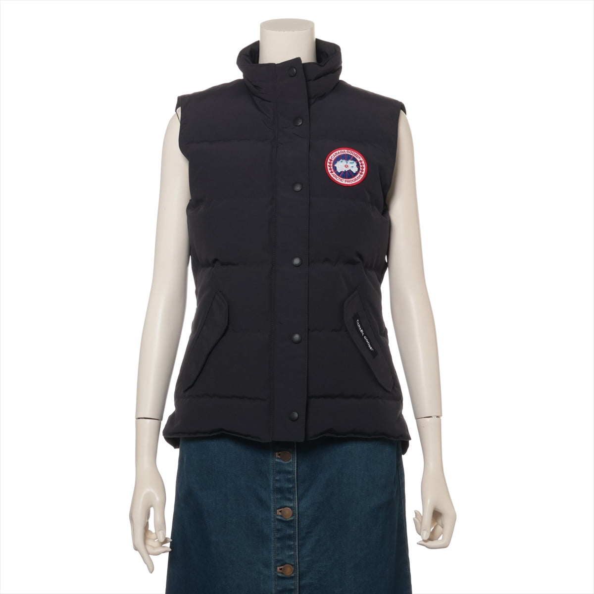 カナダグース コットン×ポリエステル ダウンベスト S レディース ブラック  2832L サザビー FREESTYLE VEST