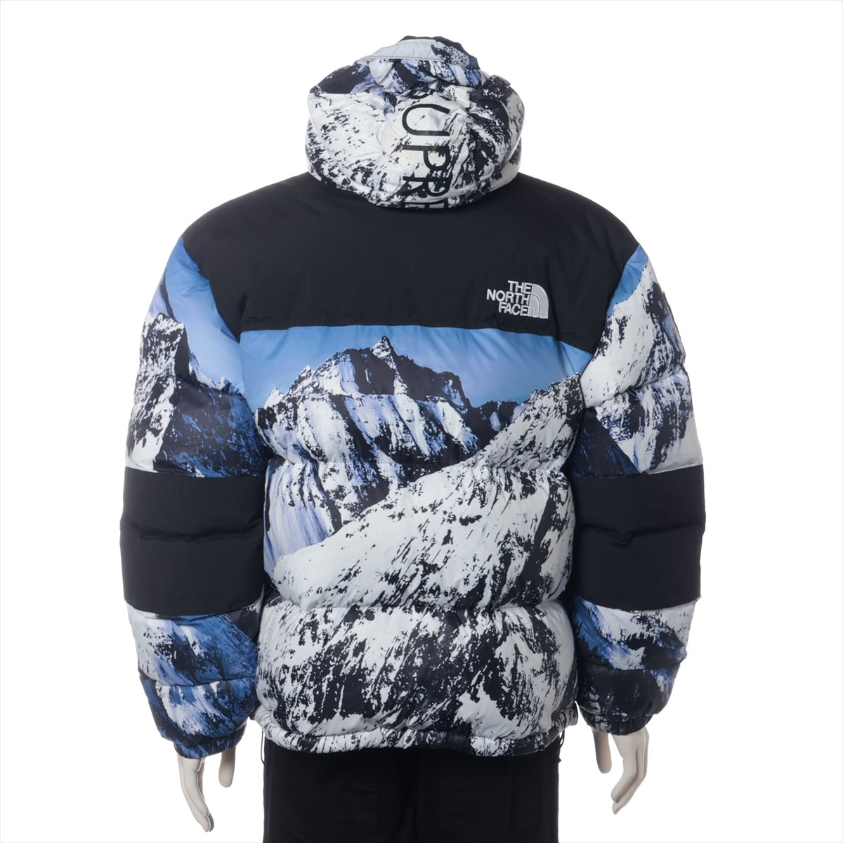 シュプリーム×ノースフェイス 17AW ナイロン ダウンジャケット M メンズ ブルー×ホワイト  ND91701I Mountain Baltoro Jacket