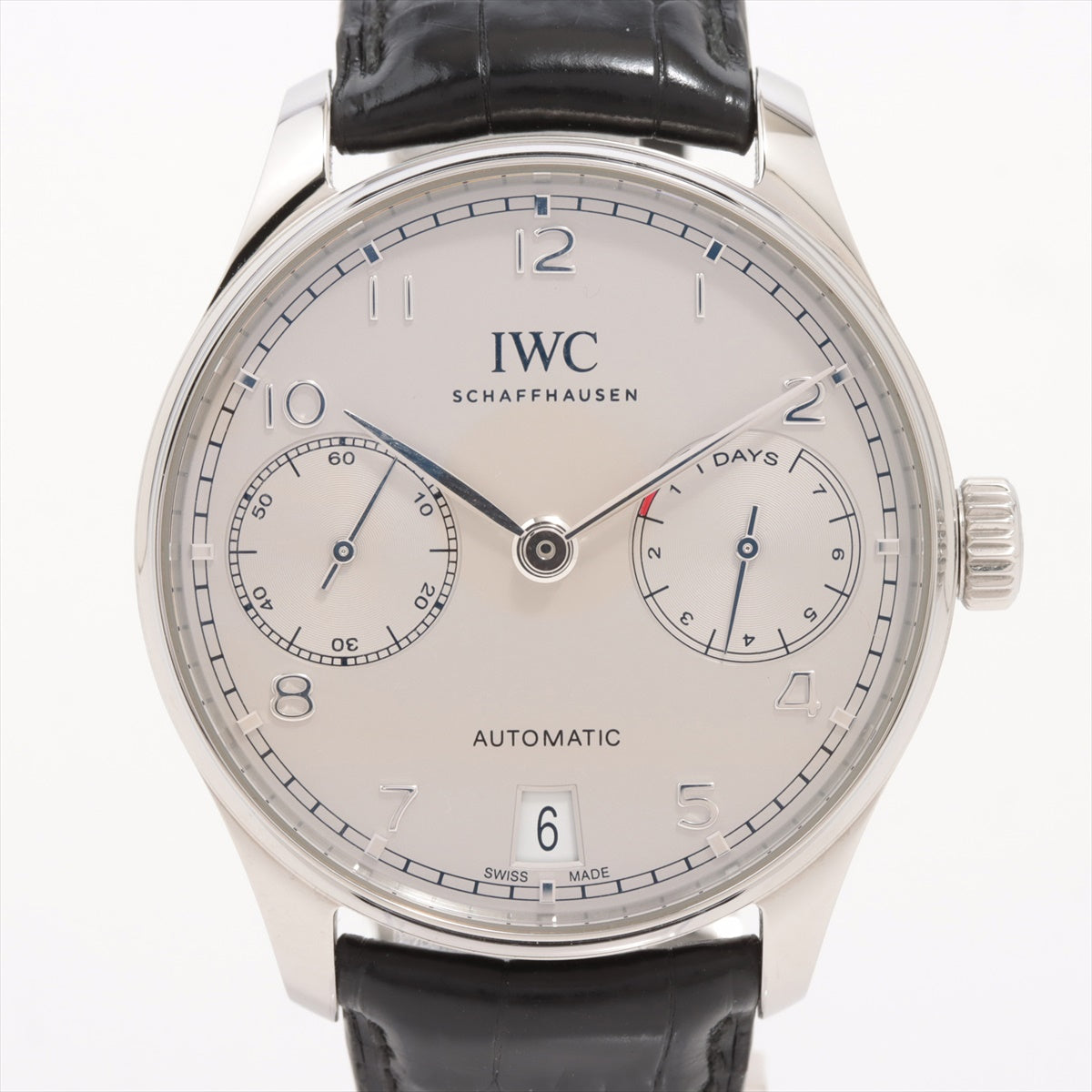 IWC ポルトギーゼ IW500707 SS×革 AT シルバー文字盤