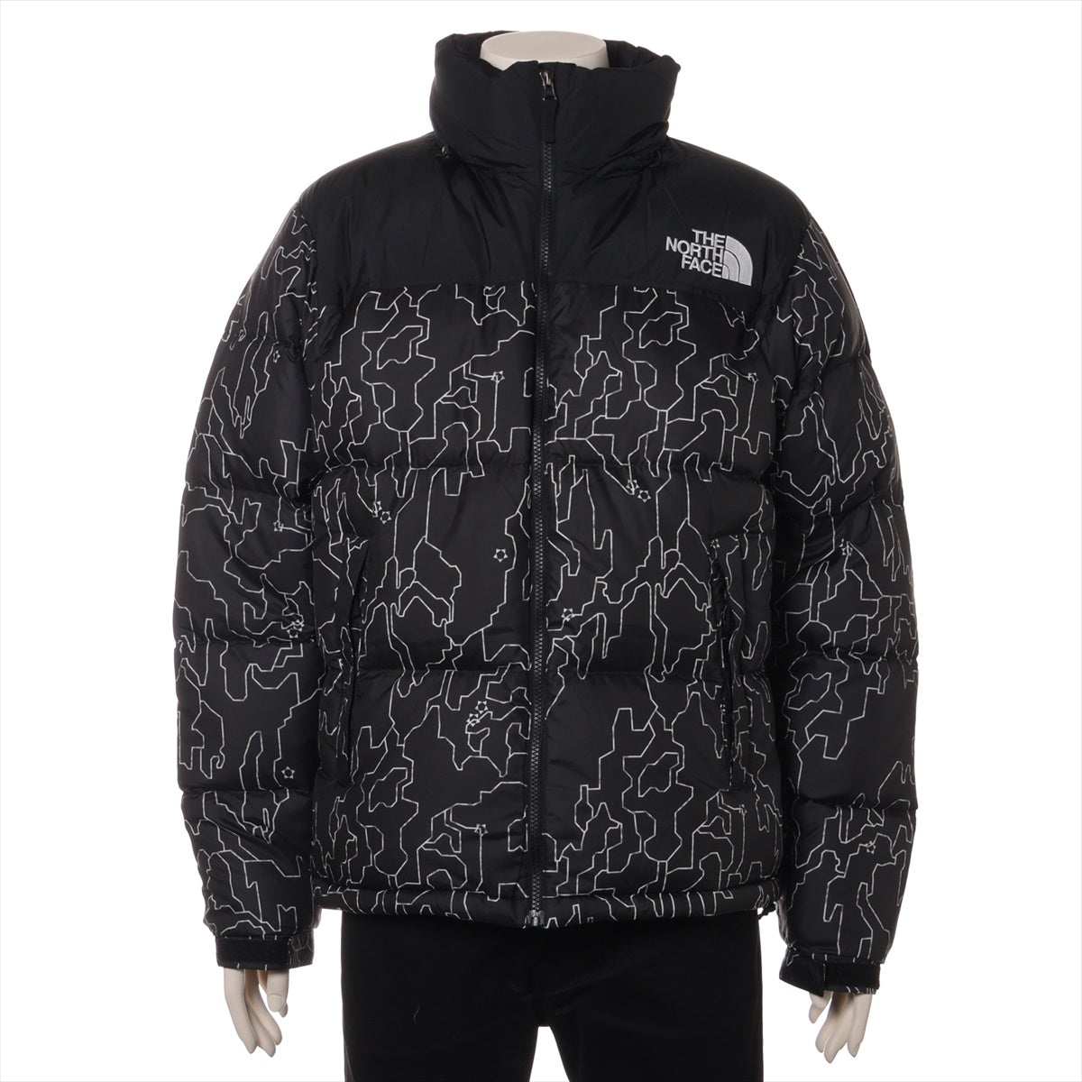 ノースフェイス ナイロン ダウンジャケット L メンズ ブラック  ND92336 Novelty Nuptse Jacket フード収納可 袖穴あき