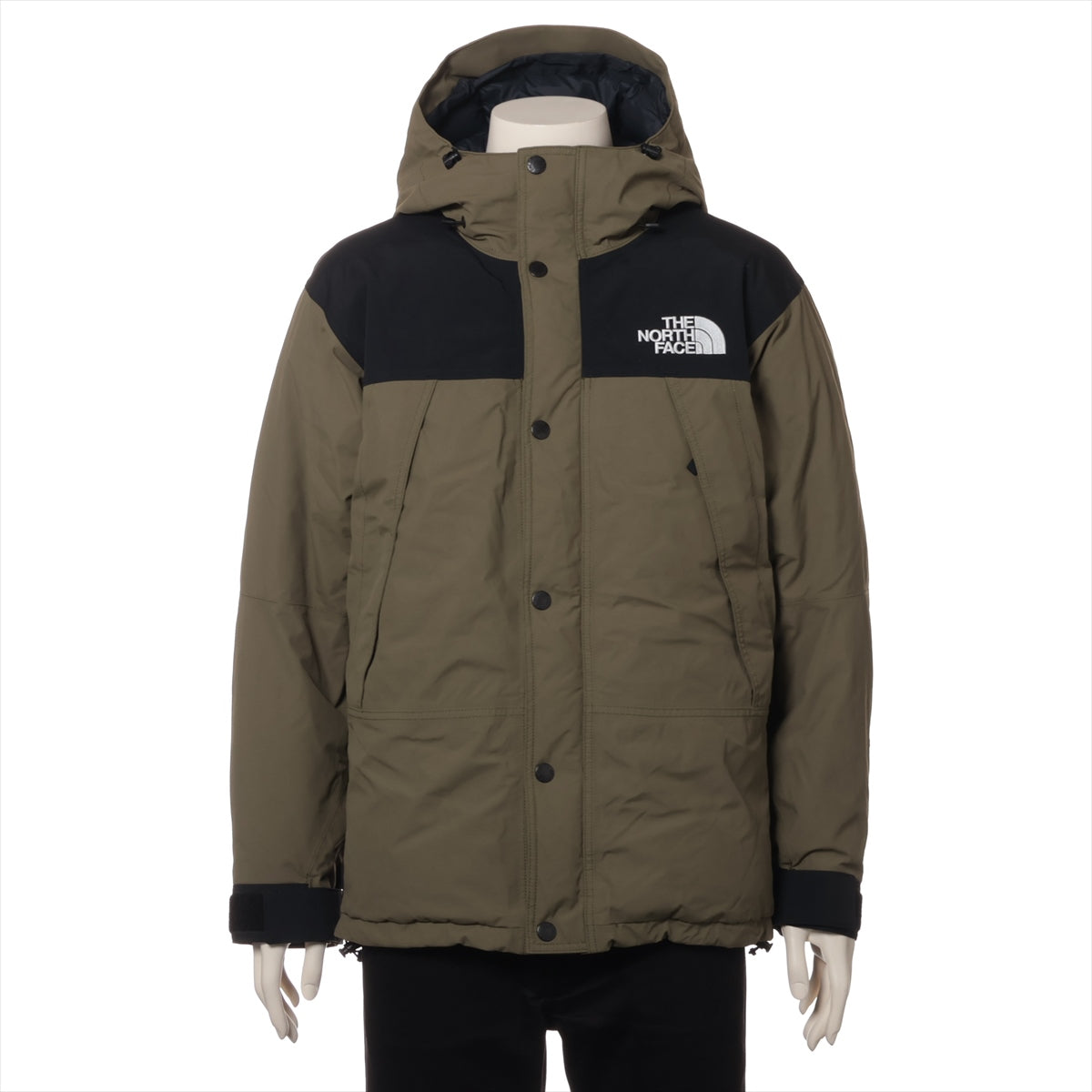 ノースフェイス ナイロン ダウンジャケット M メンズ ブラック×カーキ  ND91737 Mountain Down Jacket