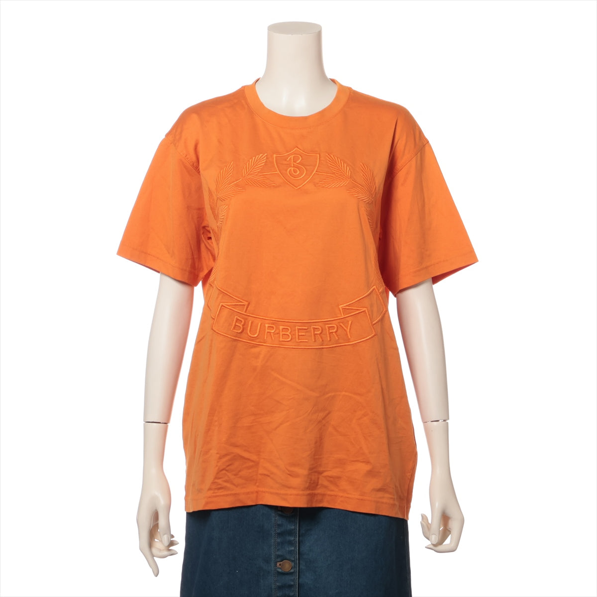 バーバリー ティッシ期 コットン Tシャツ XS レディース オレンジ  8063467