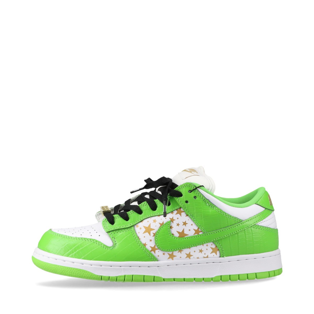 ナイキ×シュプリーム レザー スニーカー 26.5cm メンズ ホワイト×グリーン DH3228-101 DUNK LOW OG QS STARS  替えヒモ有