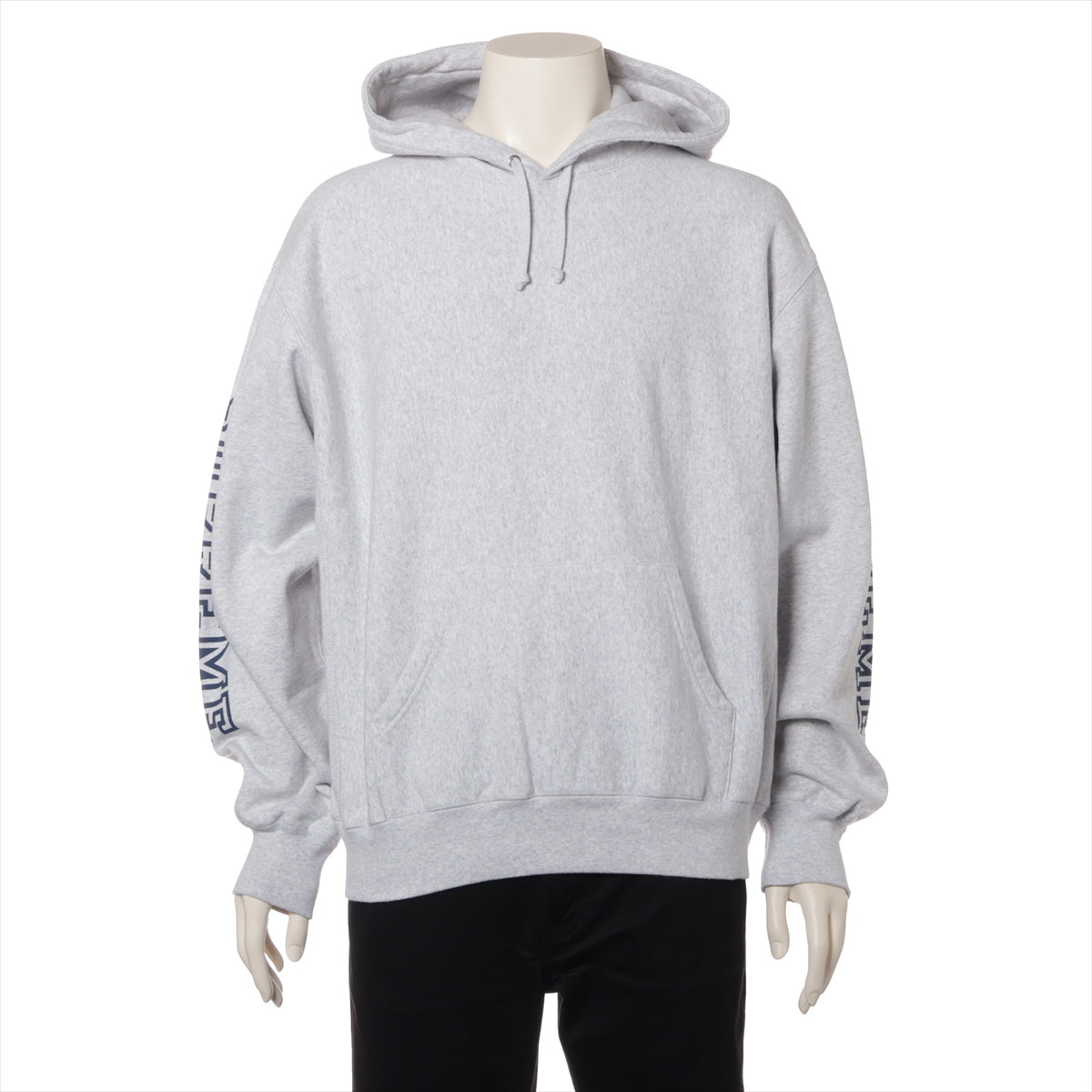 シュプリーム 24AW コットン×ポリエステル パーカー M メンズ グレー  Collegiate Sleeve Hooded Sweatshirt