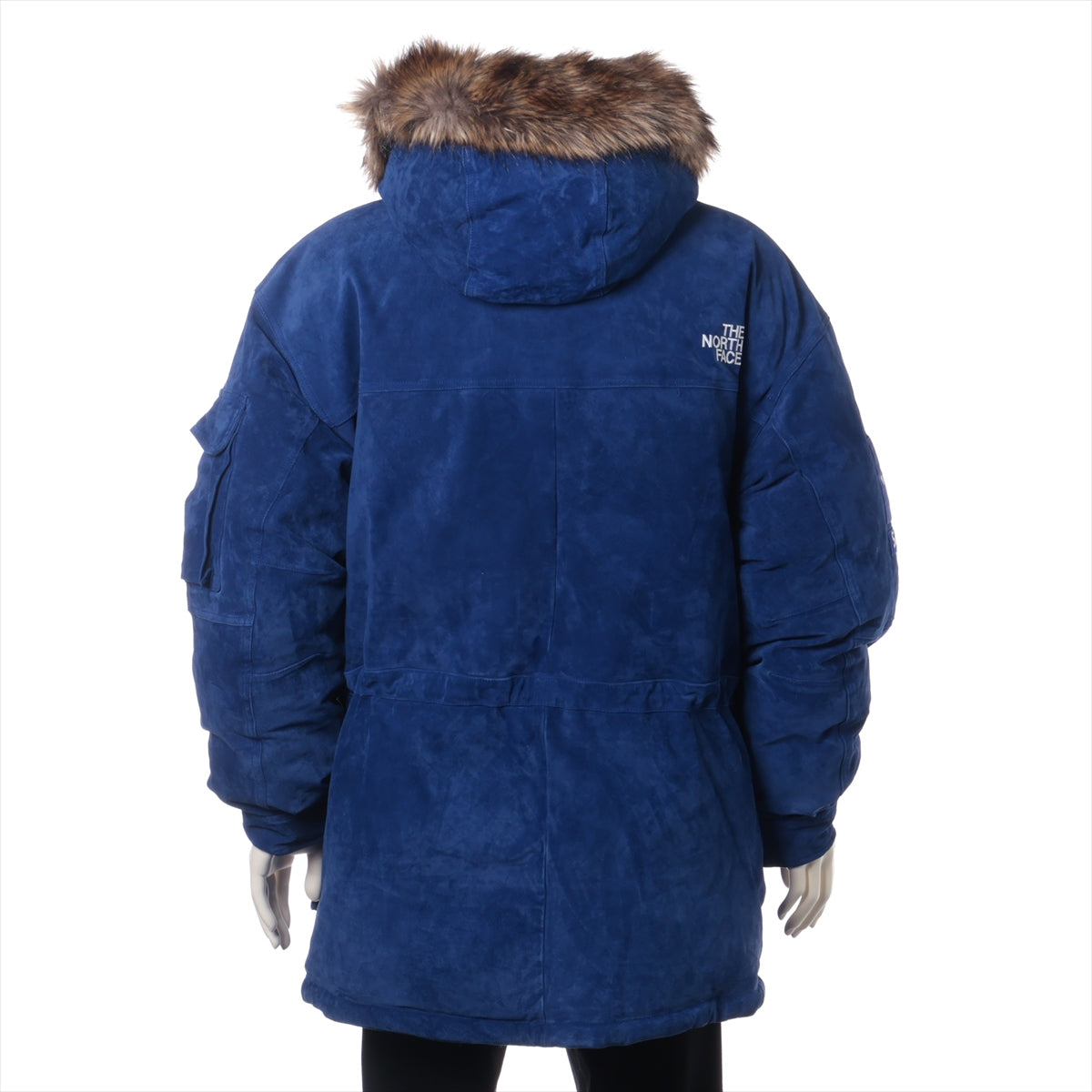 シュプリーム×ノースフェイス 23AW スエード ダウンジャケット L メンズ ブルー  NF0A876C 600 Fill Down Parka  ファー取り外し可