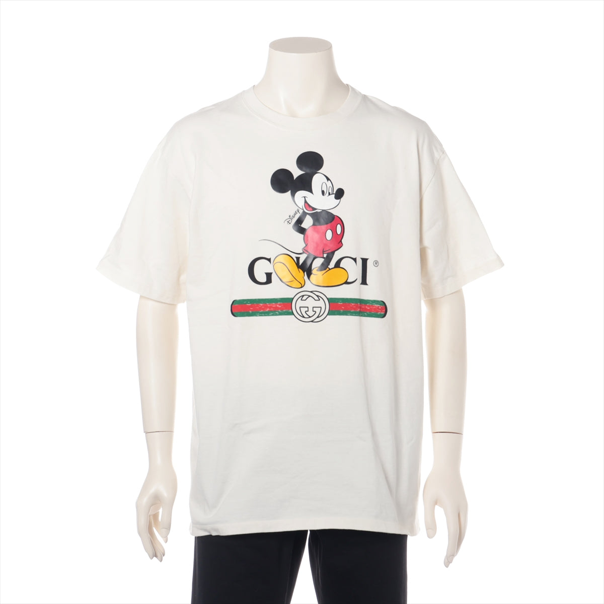 グッチ×ディズニー コットン Tシャツ L メンズ アイボリー  565806 ミッキーマウス