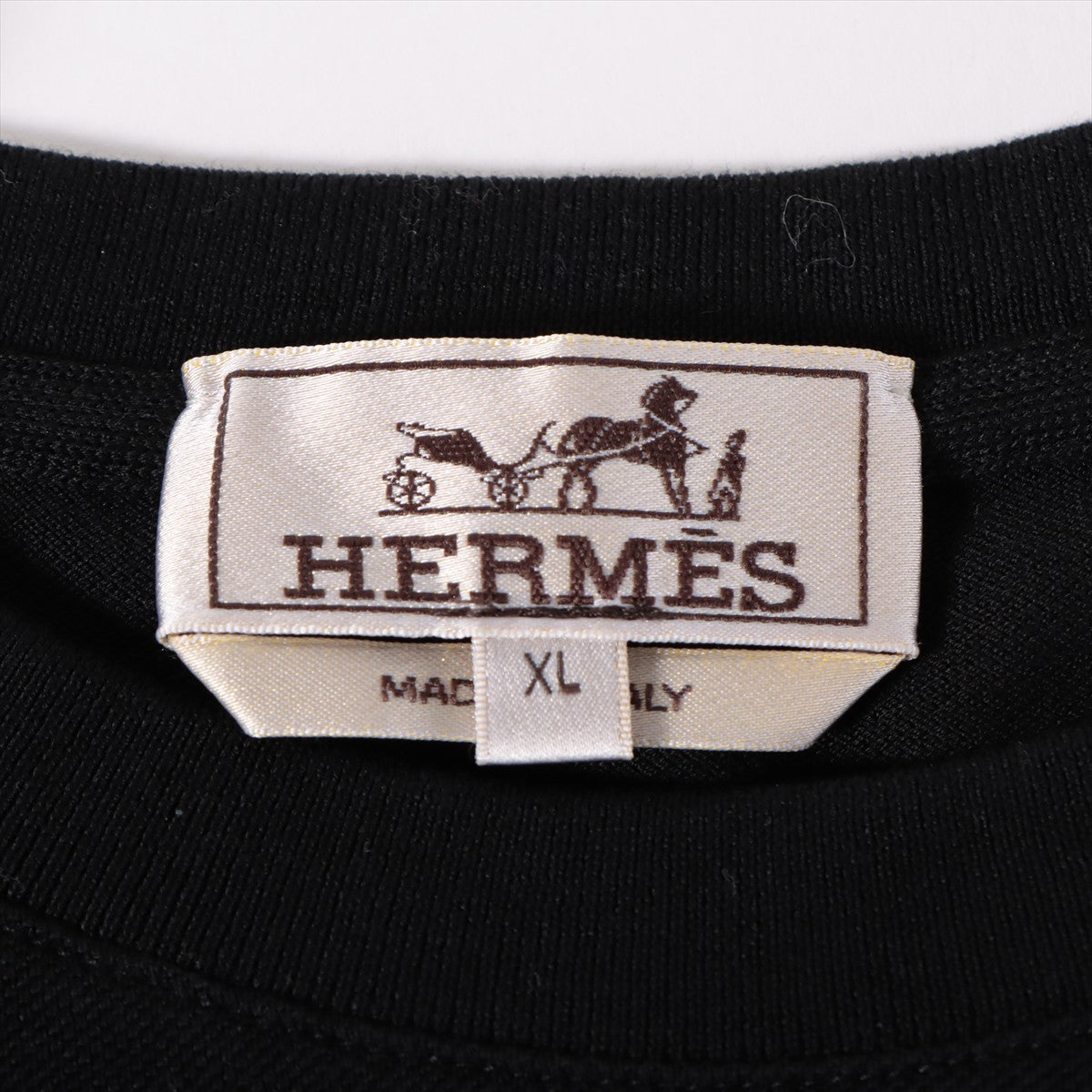 エルメス 23AW コットン ポロシャツ XL メンズ ブラック  Hロゴ 32-5705