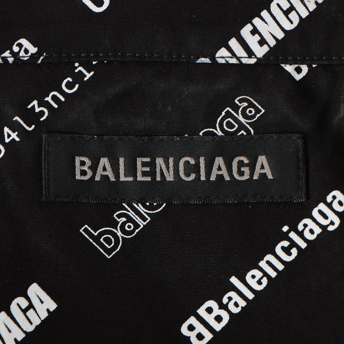 バレンシアガ 22年 コットン シャツ 38 メンズ ブラック×ホワイト  662983
