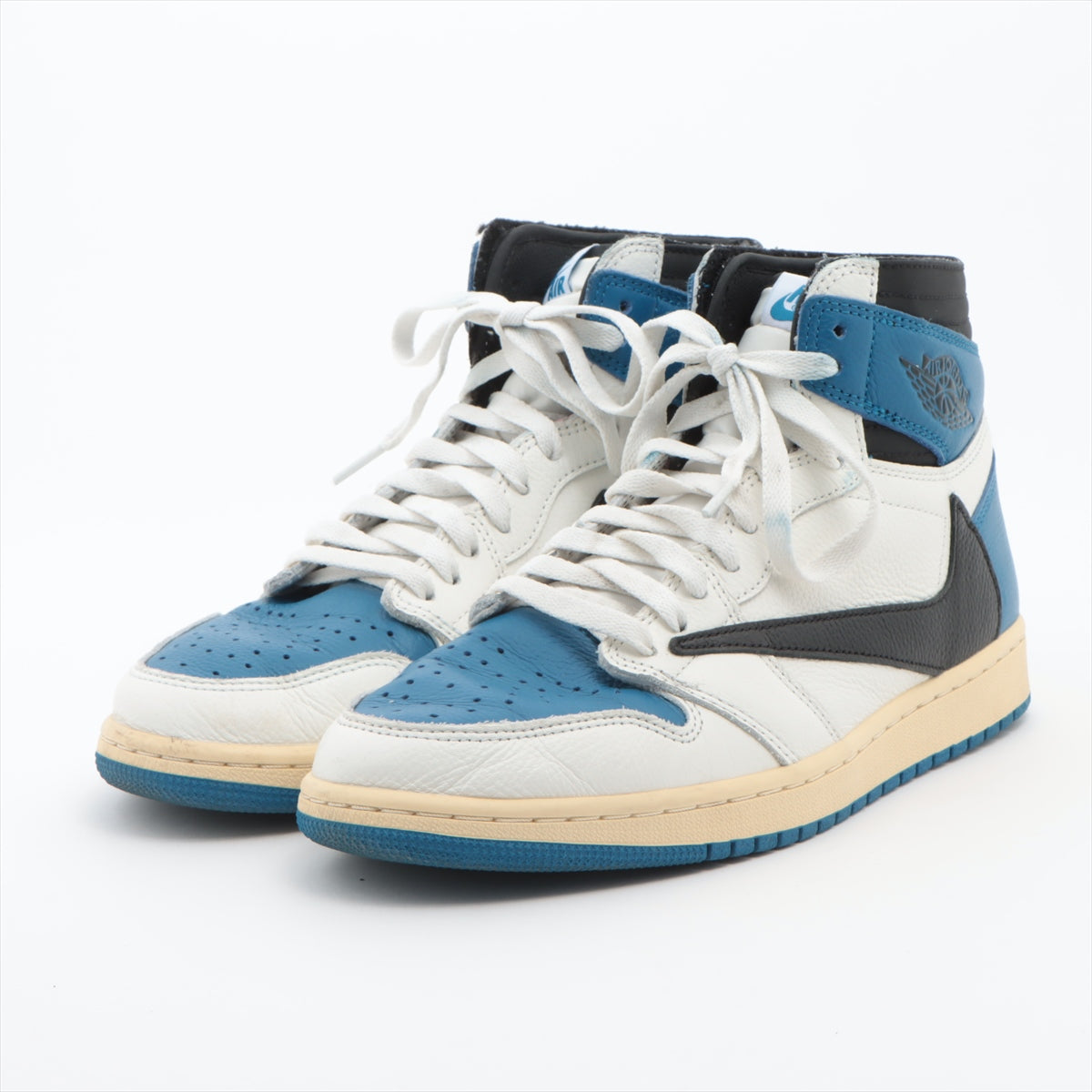 ナイキ×トラヴィス・スコット×フラグメント AIR JORDAN 1 RETRO HIGH OG レザー ハイカットスニーカー  27.5cm｜ap052620｜中古ブランド品・ブランド古着通販｜ALLU（アリュー）