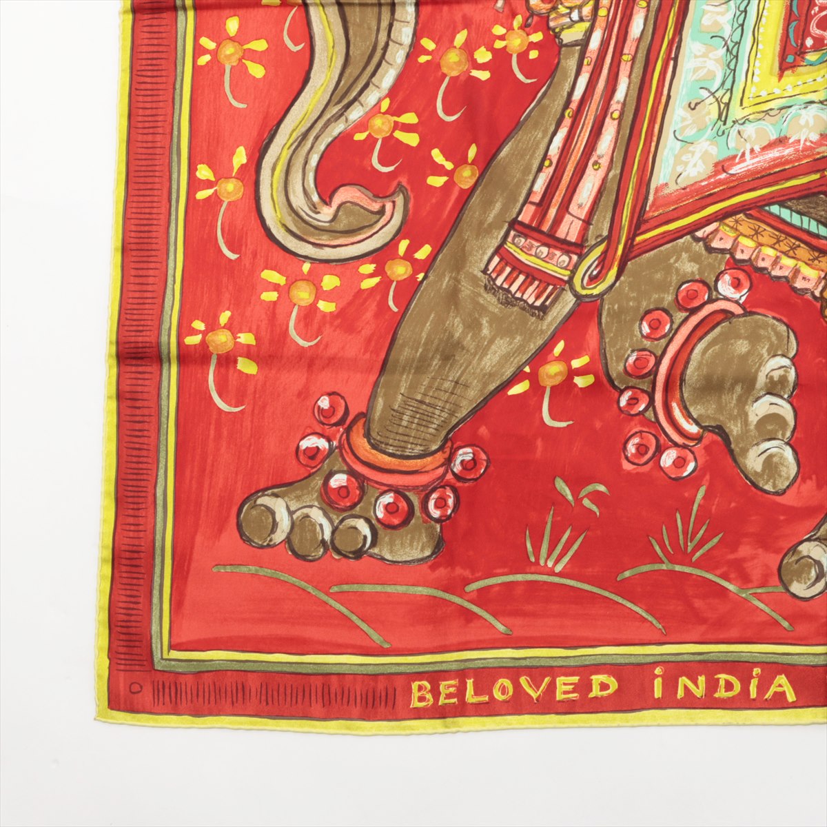 エルメス カレ90 BELOVED INDIA 深いインドの愛 スカーフ シルク レッド