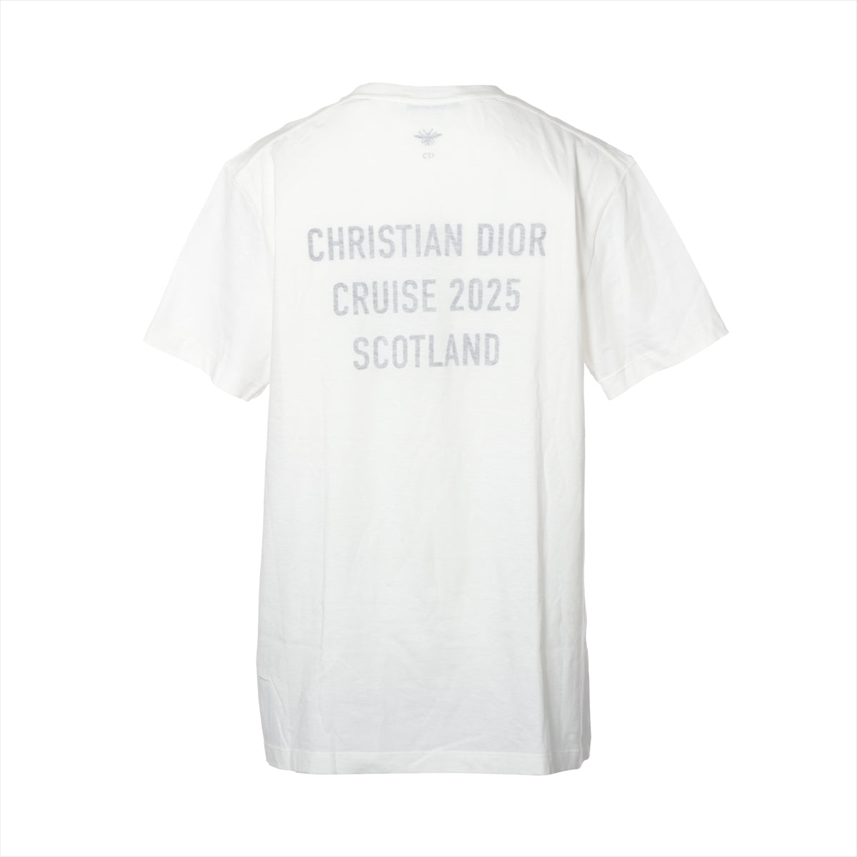 クリスチャンディオール コットン×リネン Tシャツ XL レディース ホワイト  513T03A4099 CRUISE 2025 SCOTLAND