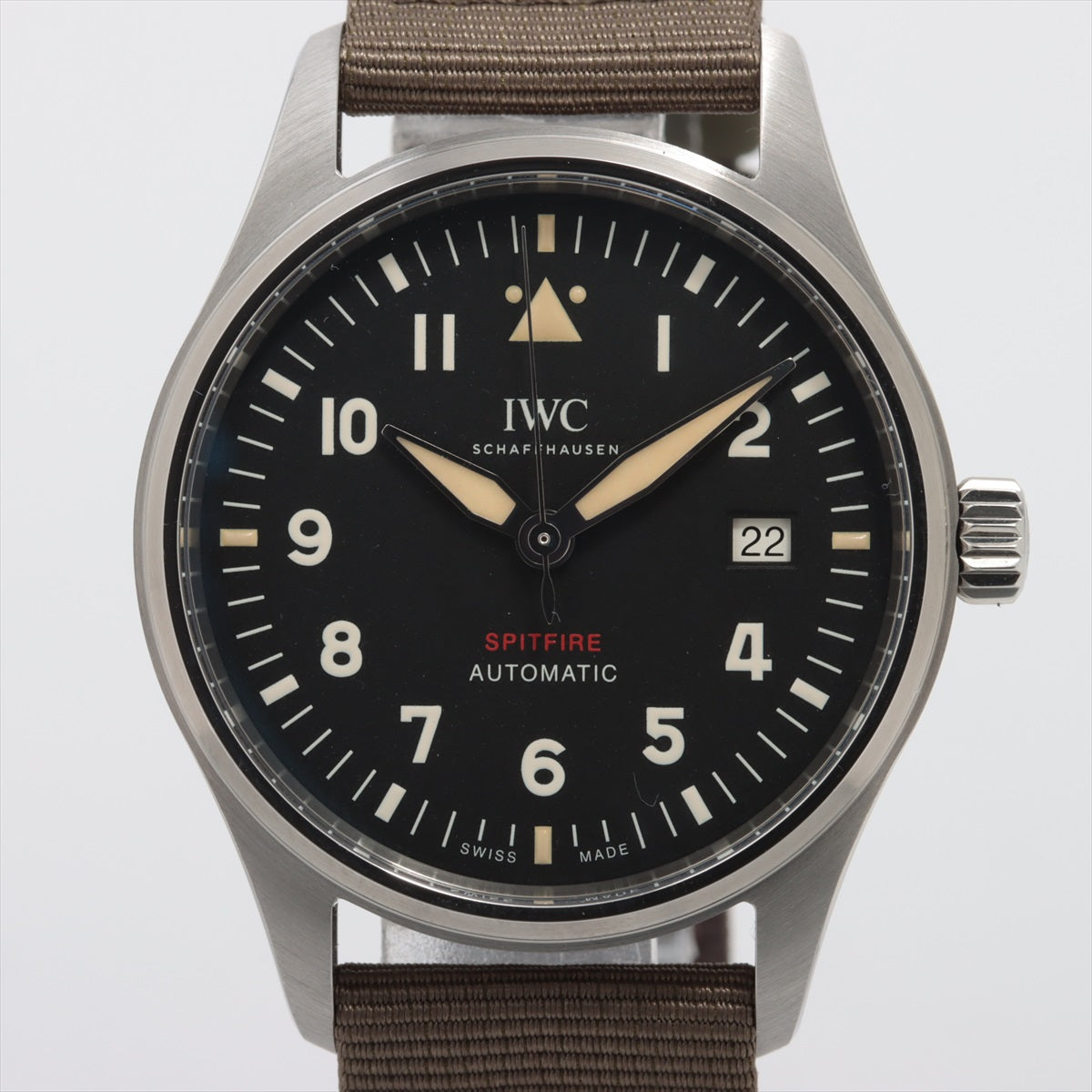 IWC パイロットウォッチ スピットファイア SS×ラバー AT 黒文字盤 IW326805