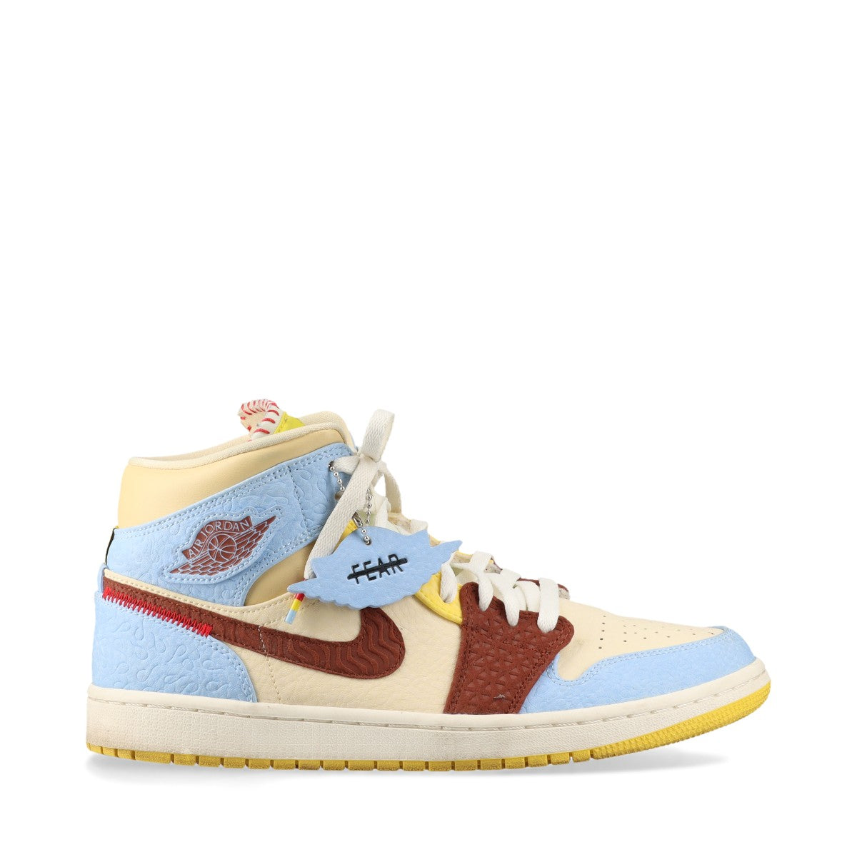 ナイキ×メゾンシャトールージュ AIR JORDAN 1 MID SE レザー ハイカットスニーカー 27.5cm メンズ マルチカラー FRLS EMEA CU2803-200 替えヒモ有