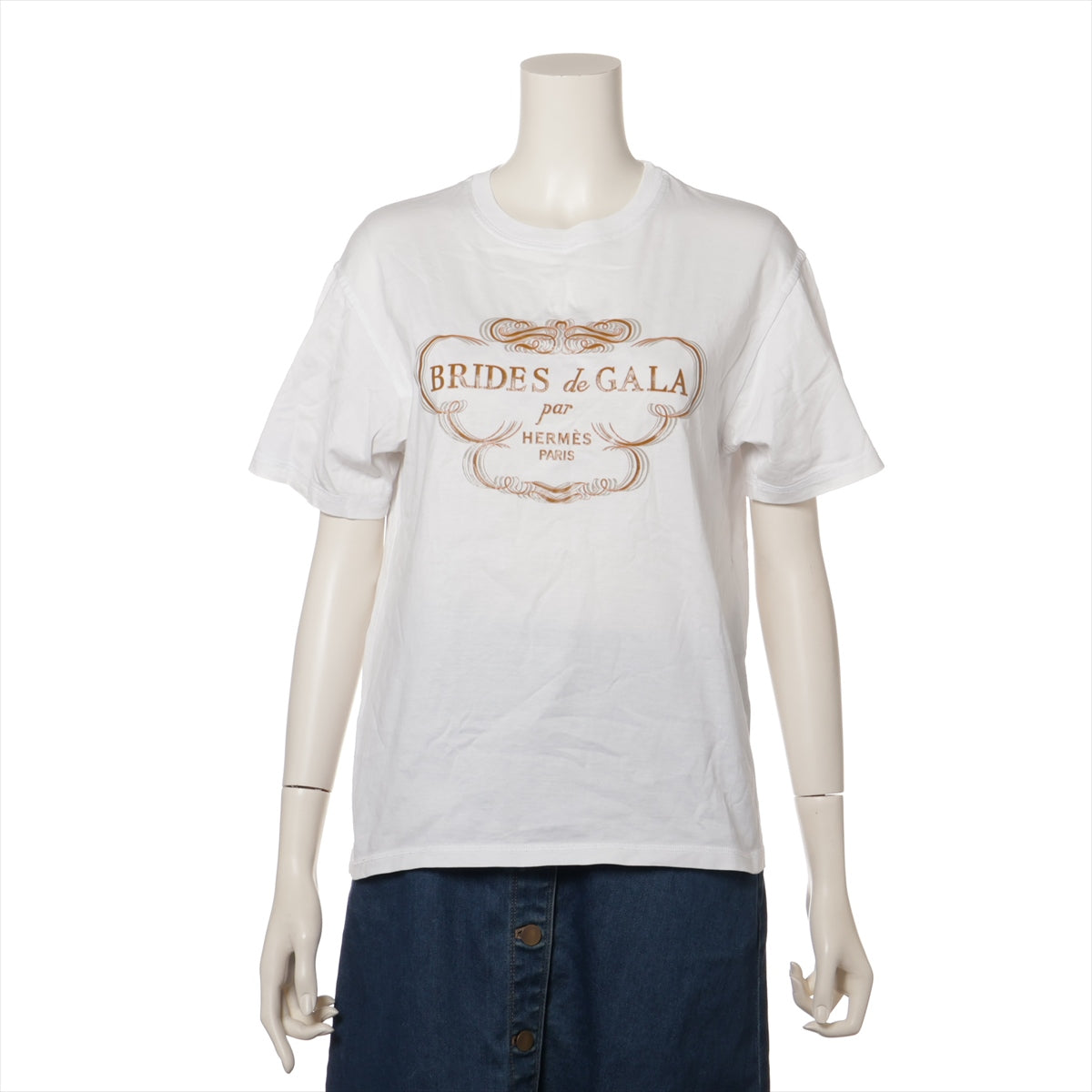 エルメス コットン Tシャツ 36 レディース ホワイト BRIDES de GALA 襟 肩 黄ばみ有 毛玉  有｜ap091838｜中古ブランド品・ブランド古着通販｜ALLU（アリュー）