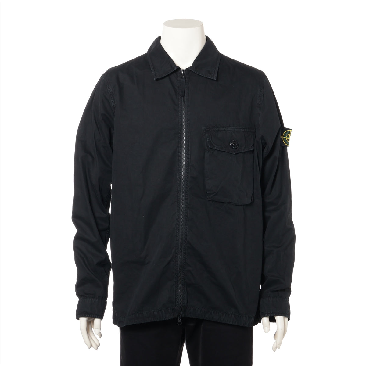 ストーンアイランド 20SS コットン ジャケット L メンズ ブラック  7215114WN OLD EFFECT CANVAS OVERSHIRT