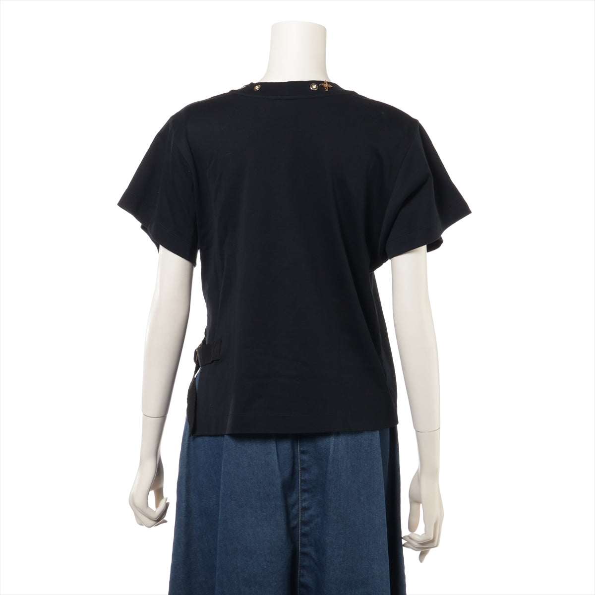 ルイヴィトン 19SS コットン Tシャツ XS レディース ブラック  RW191W スレ有 文字掠れ有