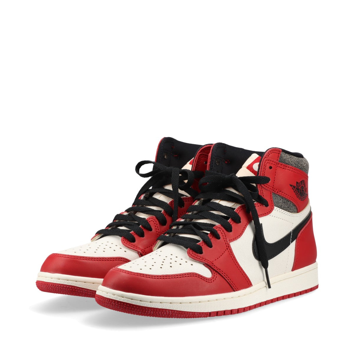 ナイキ AIR JORDAN 1 HIGH OG 22AW レザー ハイカットスニーカー 28cm メンズ ホワイト×レッド DZ5485-612 ヴィンテージ加工 クラックレザー 替えヒモ有