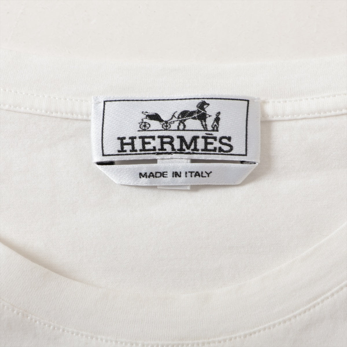 エルメス コットン Tシャツ L メンズ ホワイト  IMPRIME HERMES ODYSEE