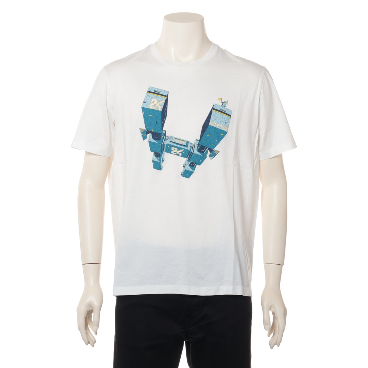 エルメス コットン Tシャツ L メンズ ホワイト  IMPRIME HERMES ODYSEE