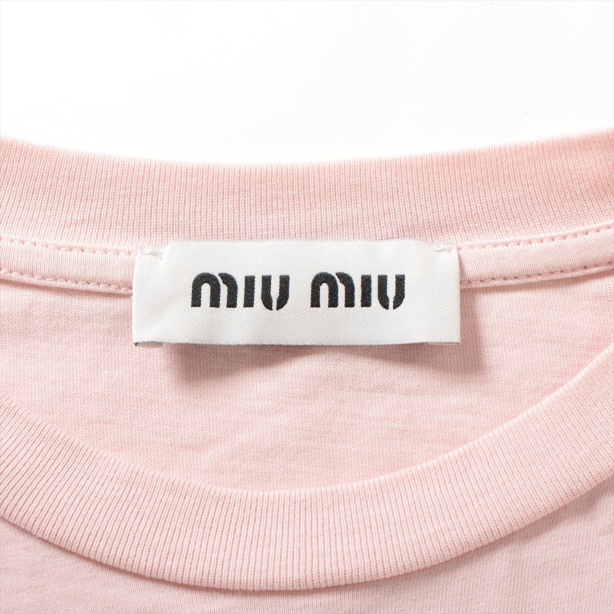 ミュウミュウ 23年 コットン ロングTシャツ XS レディース ピンク  MJE15