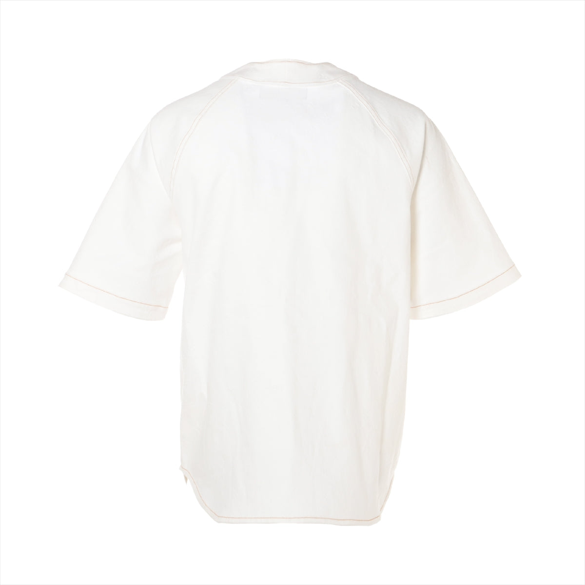 ルイヴィトン 22SS コットン×ポリウレタン シャツ L メンズ ホワイト  モノグラム RM221Q ベースボールシャツ