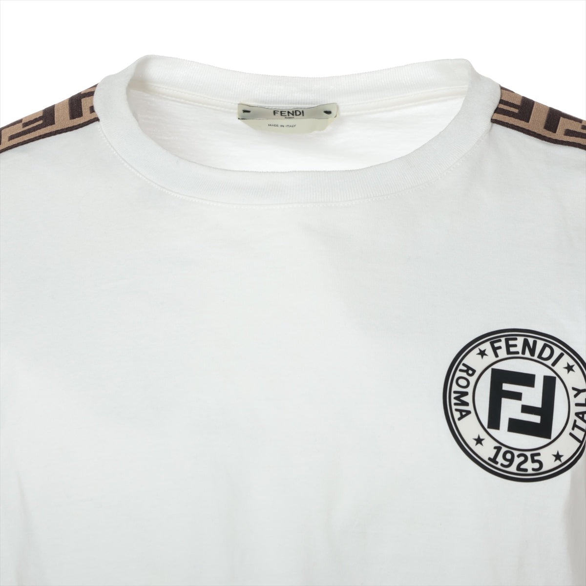 フェンディ ズッカ 20年 コットン Tシャツ XXS レディース ホワイト  クロップド FAF114