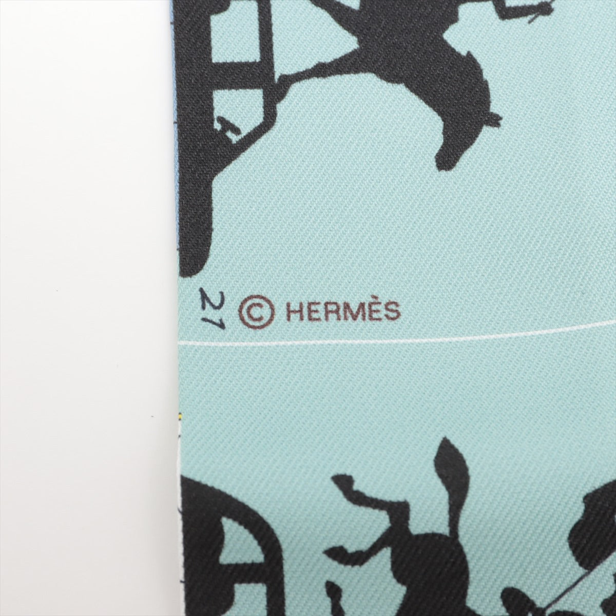 エルメス ツイリー HERMES PARADE エルメスパラード ツイリー シルク ブルー