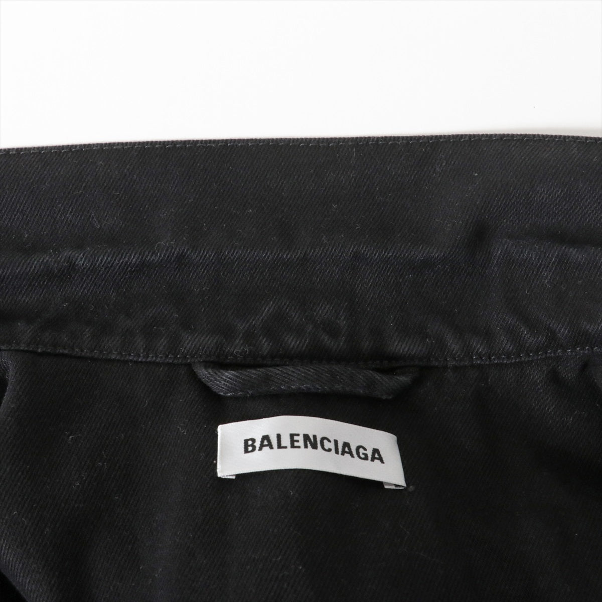 バレンシアガ 19SS コットン×ポリエステル デニムジャケット 36 レディース ブラック 557388 バックロゴ 刺繍