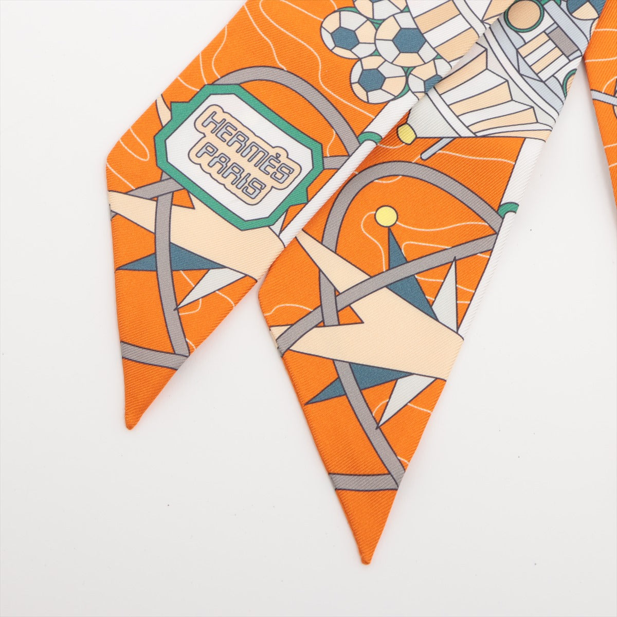 エルメス ツイリー HERMES SCARF ODYSSEY スカーフ シルク オレンジ