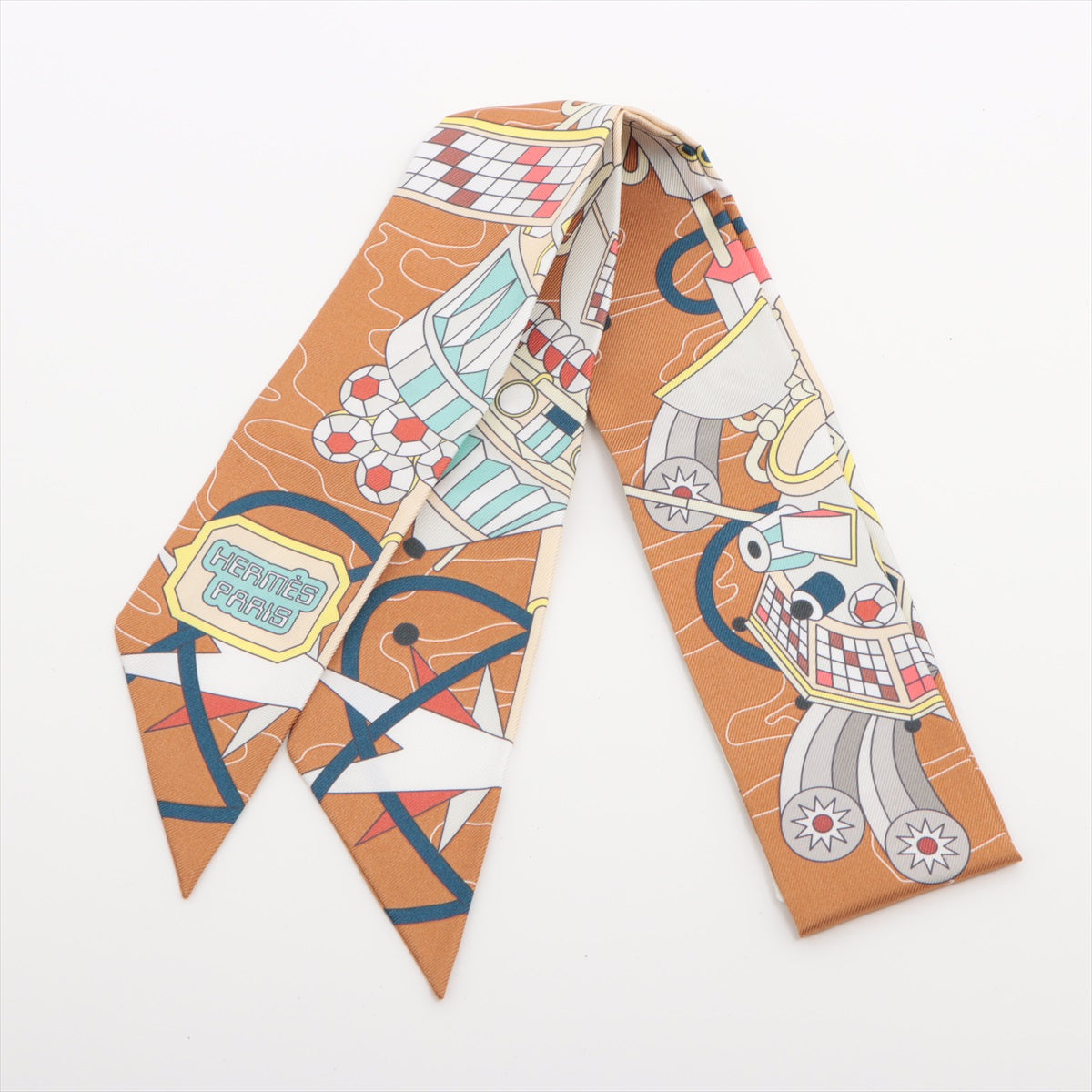 エルメス ツイリー HERMES SCARF ODYSSEY スカーフ シルク ブラウン