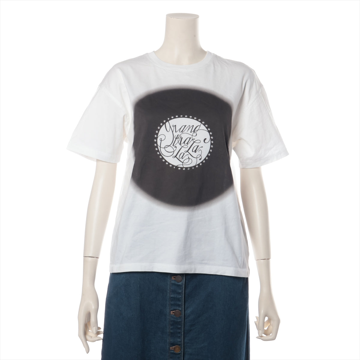 エルメス コットン Tシャツ 36 レディース ホワイト  2E4618DU Grand Tralala Maxi