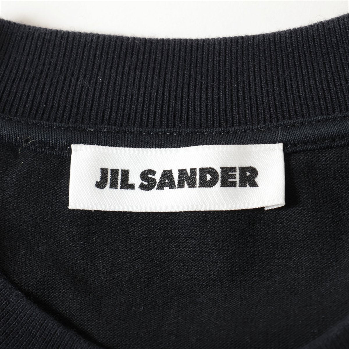 ジルサンダー コットン×ポリエステル Tシャツ L メンズ ブラック  JSMQ707017 ステッチ スレあり