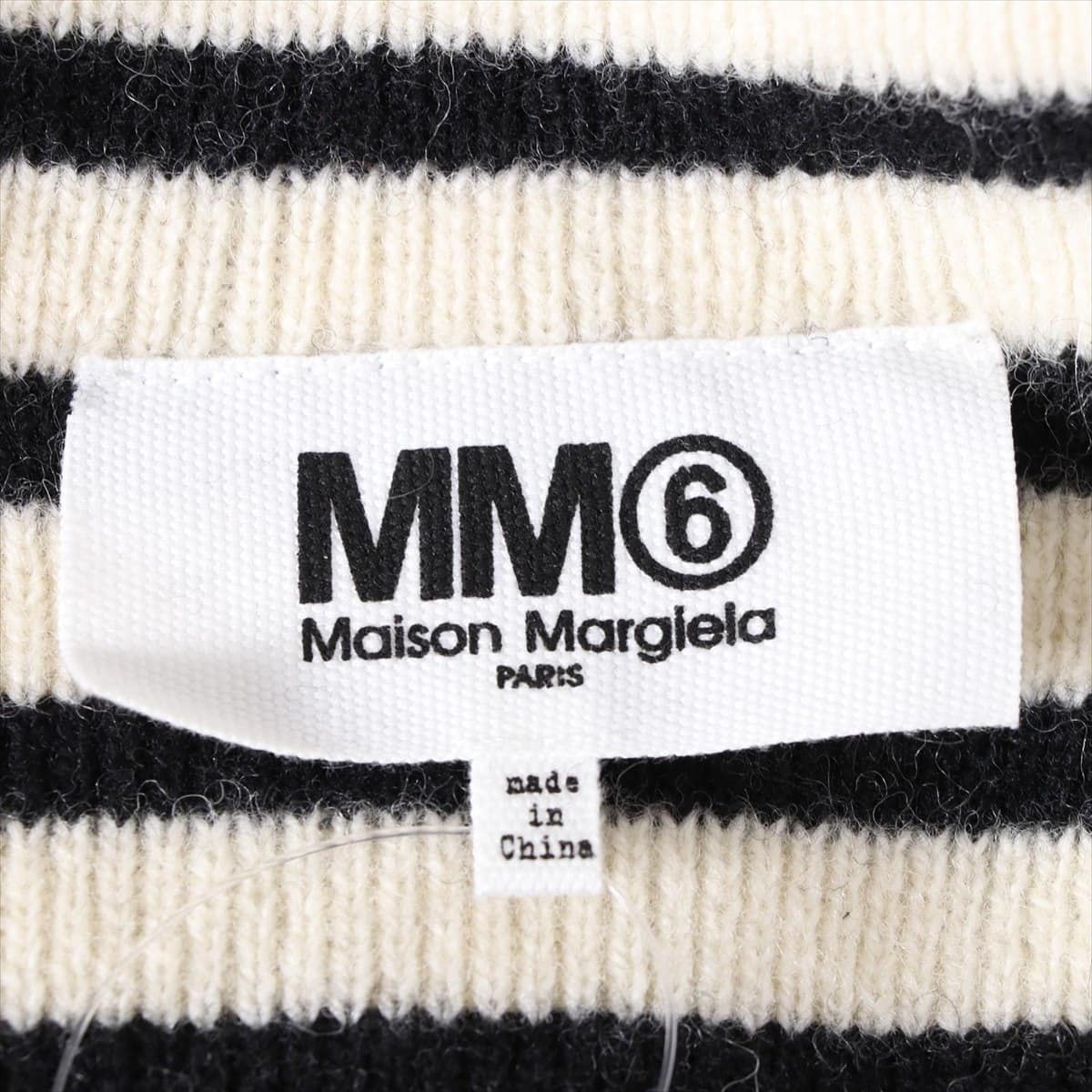 MM6 ウール ニットワンピース M レディース ホワイト ボーダー 16AW マルジェラ ｜a0102922｜中古ブランド品・ブランド古着通販｜ALLU（アリュー）