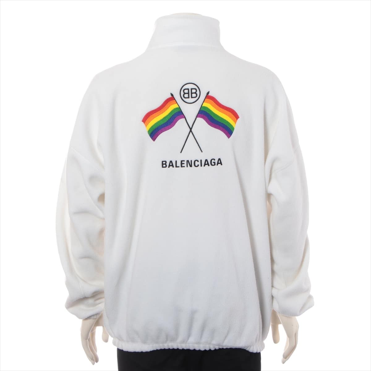 バレンシアガ フリース ジャケット S メンズ ホワイト 18AW pride flag fleece jacket