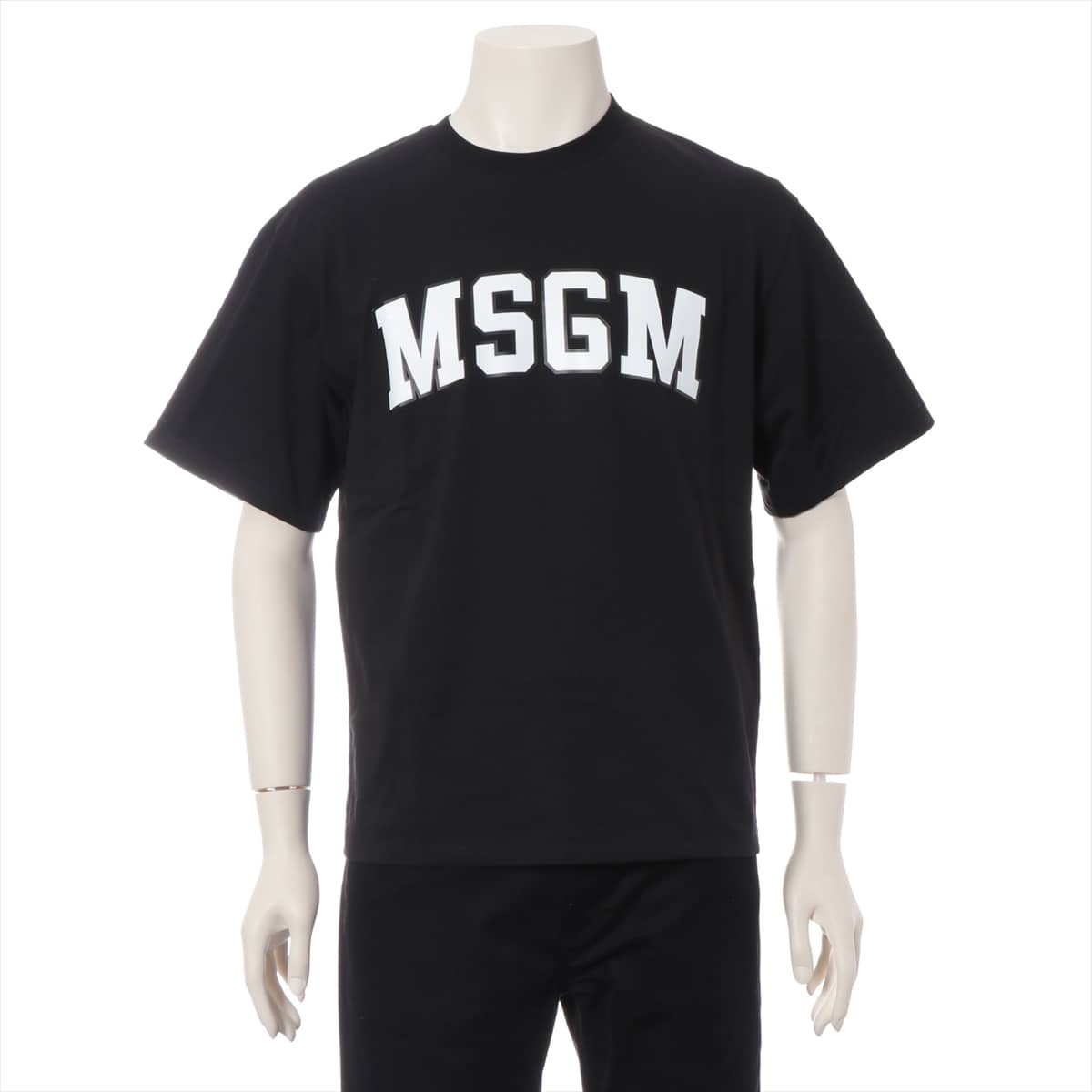 MSGM コットン Tシャツ S メンズ ブラック ロゴ