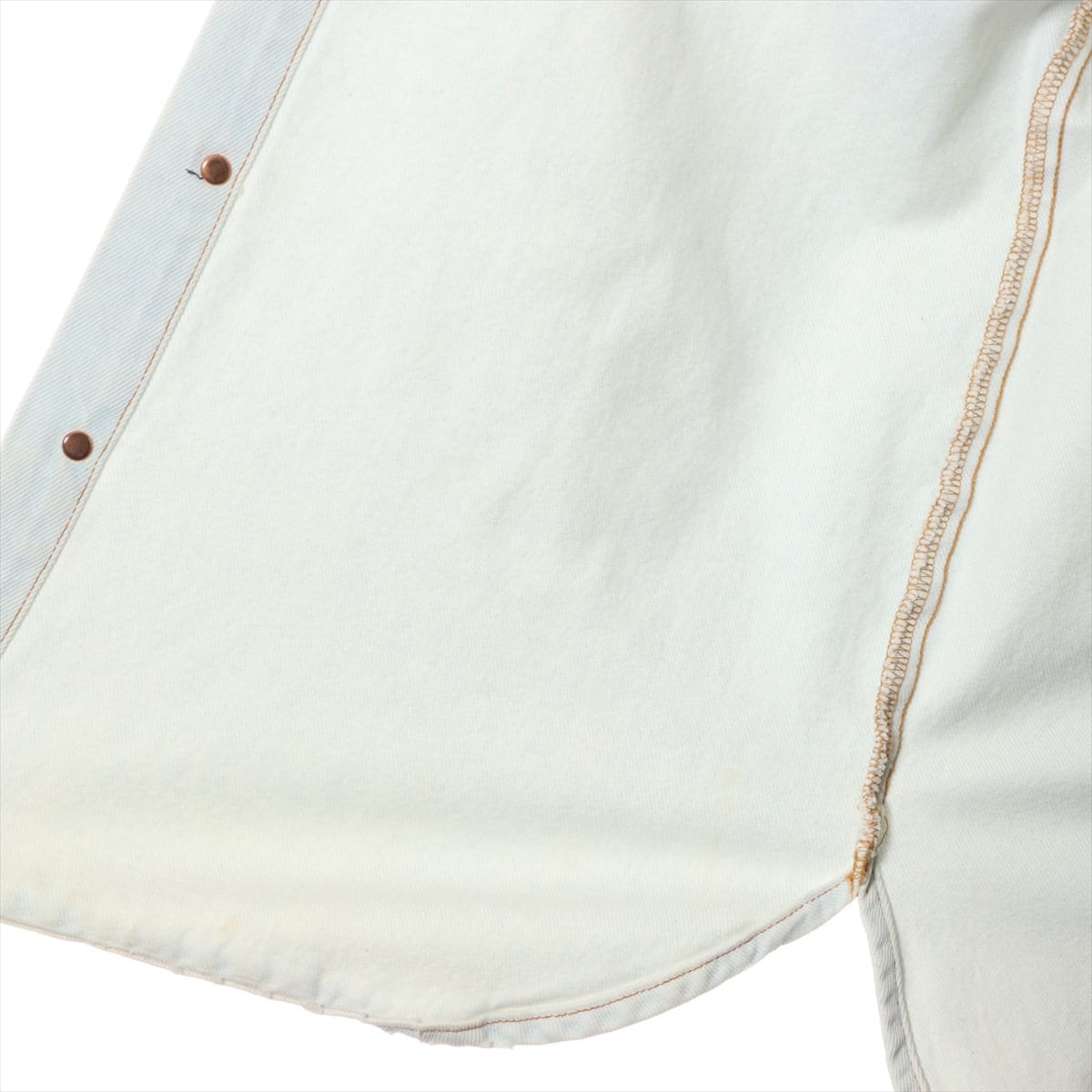 オフホワイト デニム ジャケット S メンズ ライトブルー イーグル刺繍 ウォッシュ加工