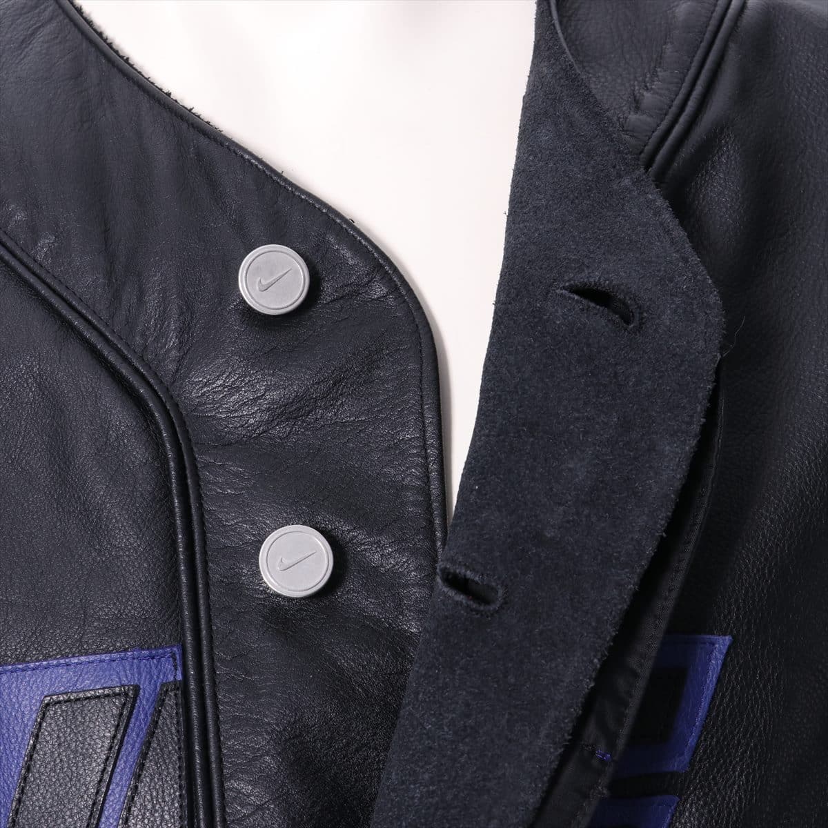 ナイキ×シュプリーム レザー シャツ S メンズ ブラック 19AW  Leather Baseball Jersey