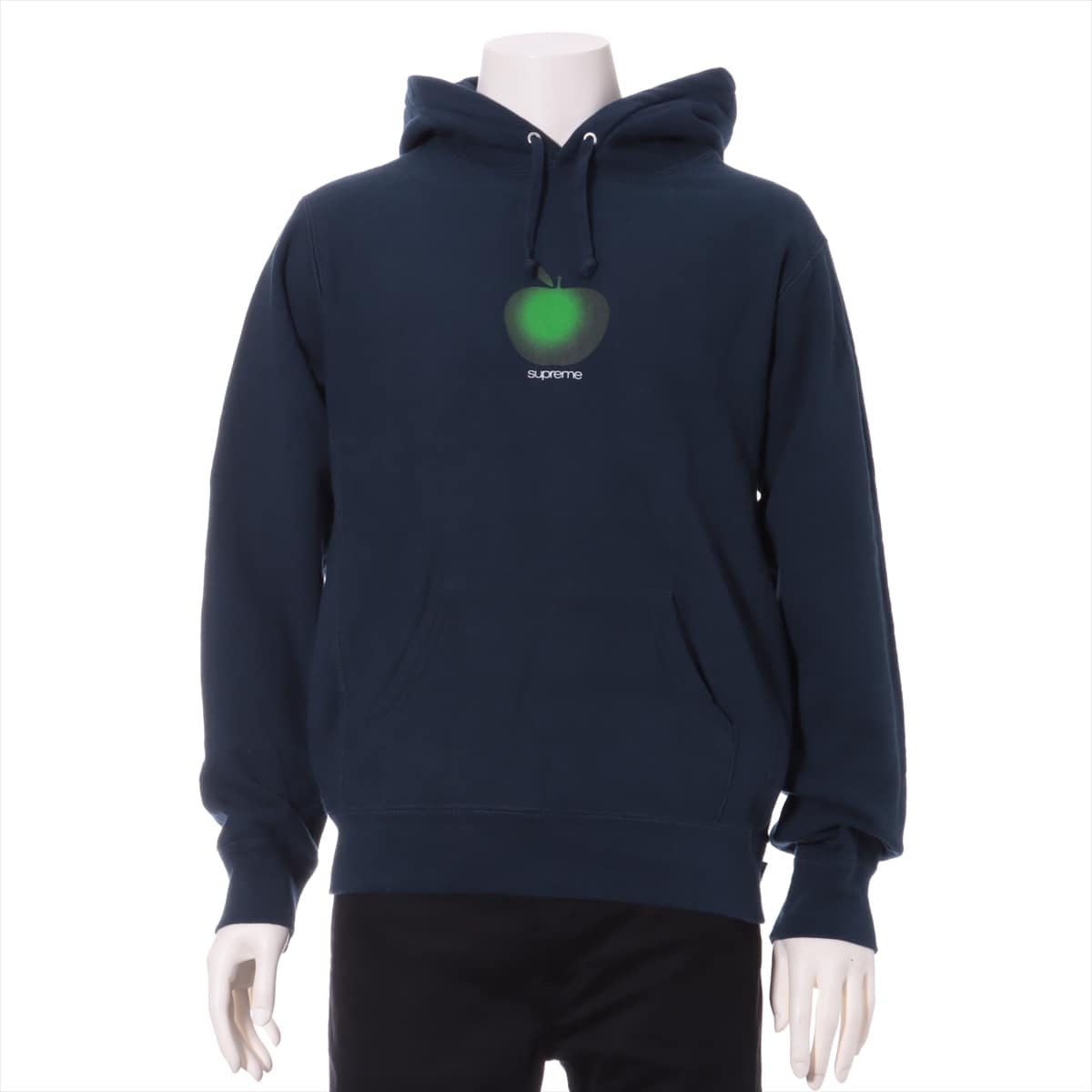 シュプリーム コットン パーカー S メンズ ネイビー Apple Hooded Sweatshirt 19SS