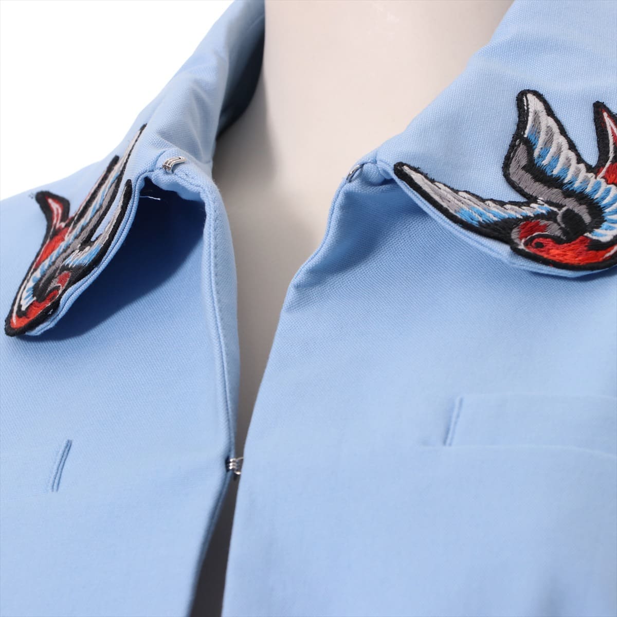 レッドヴァレンティノ コットン ジャケット 38 レディース ライトブルー  バード刺繍