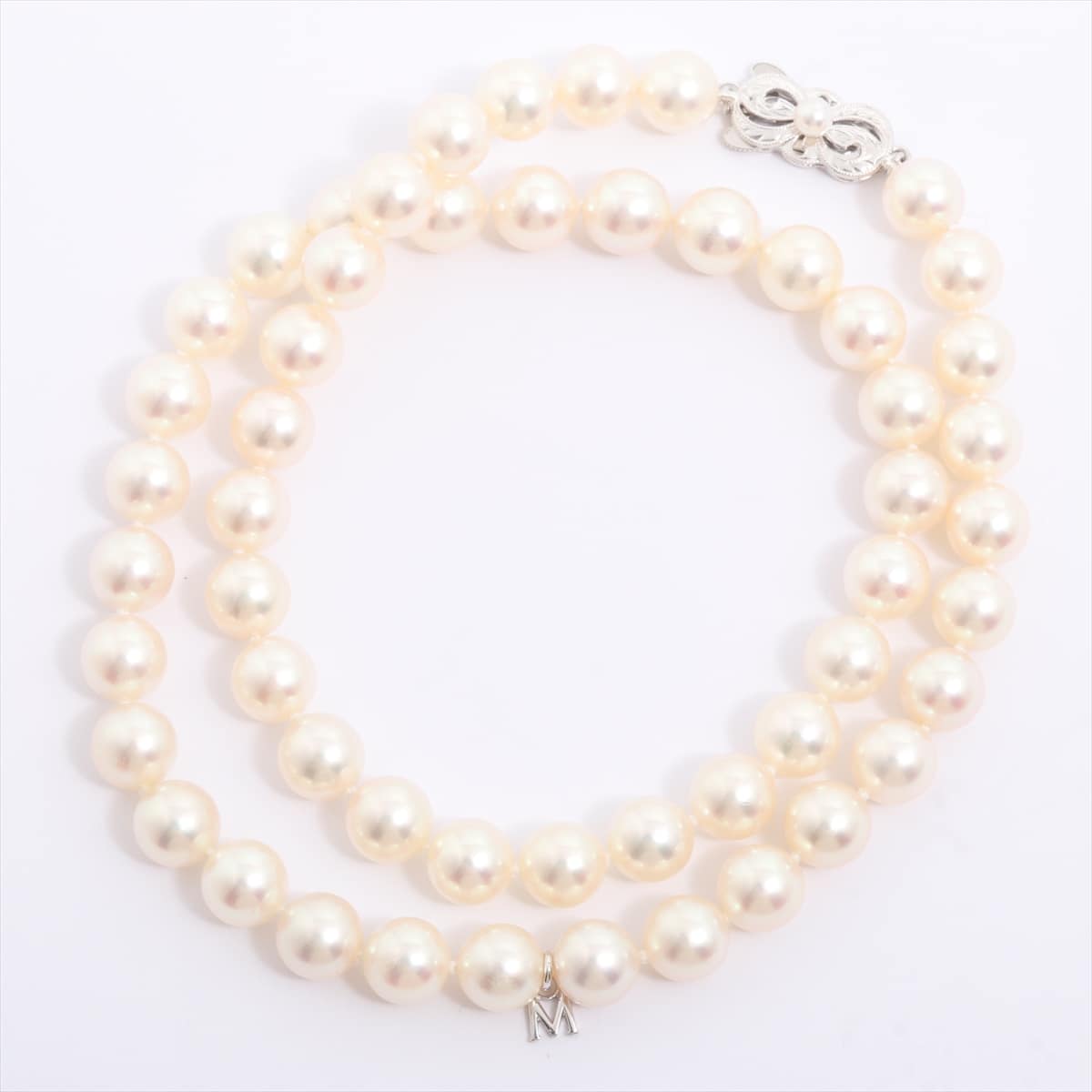 MIKIMOTO　ミキモト　パール ネックレス　K18WG　8.0mm～8.5mm