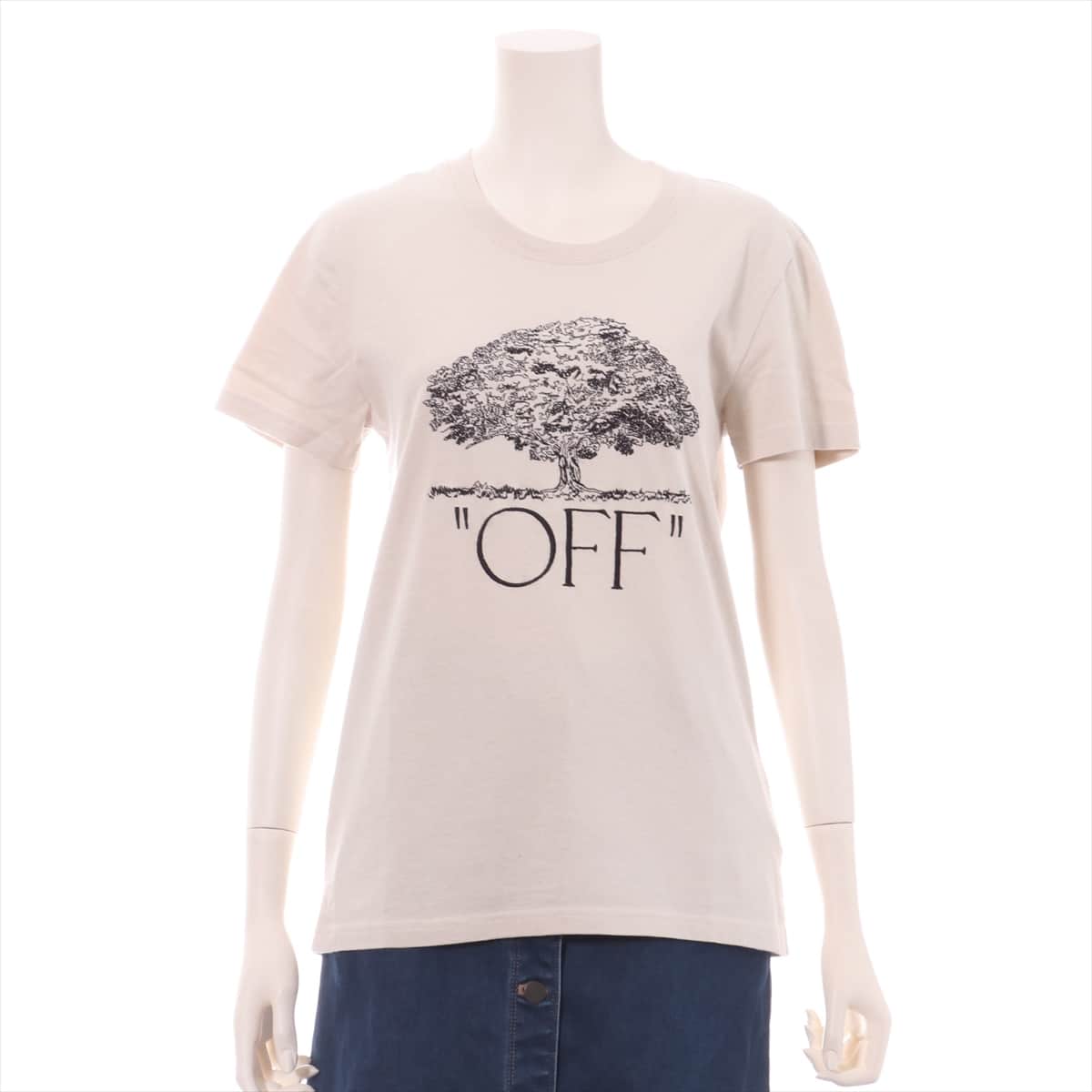 オフホワイト OFF Tree 19AW コットン Tシャツ XS レディース ベージュ  OFF Tree