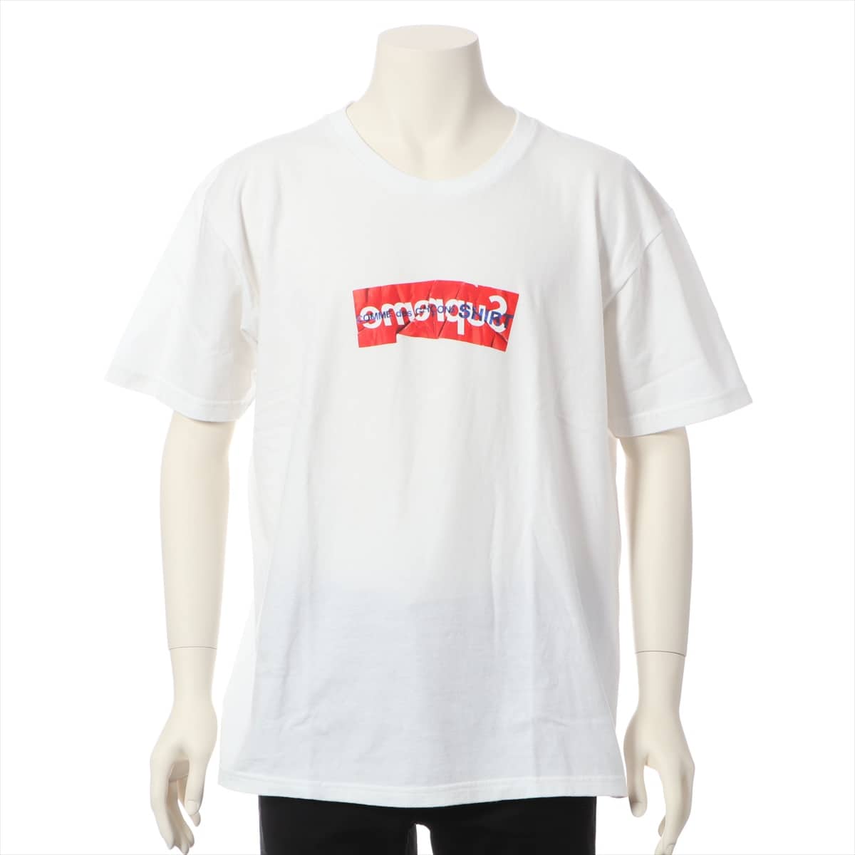 シュプリーム×コムデギャルソン 17SS コットン Tシャツ XL メンズ ホワイト  ボックスロゴ ペーパーアート