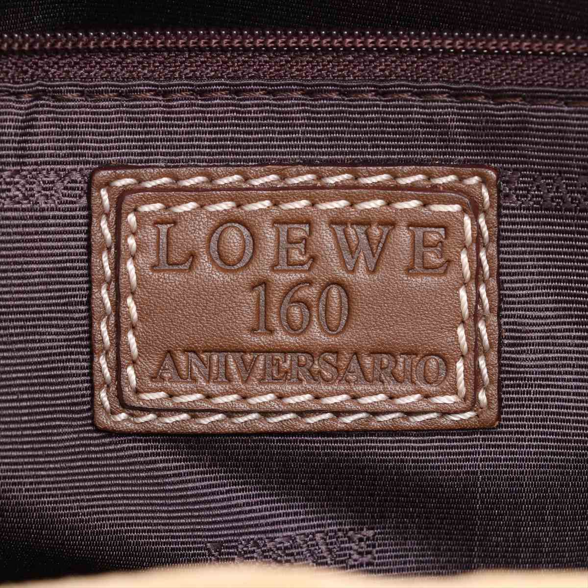 ロエベ アマソナ28 スエード×レザー ハンドバッグ ベージュ 160周年記念 バッグ