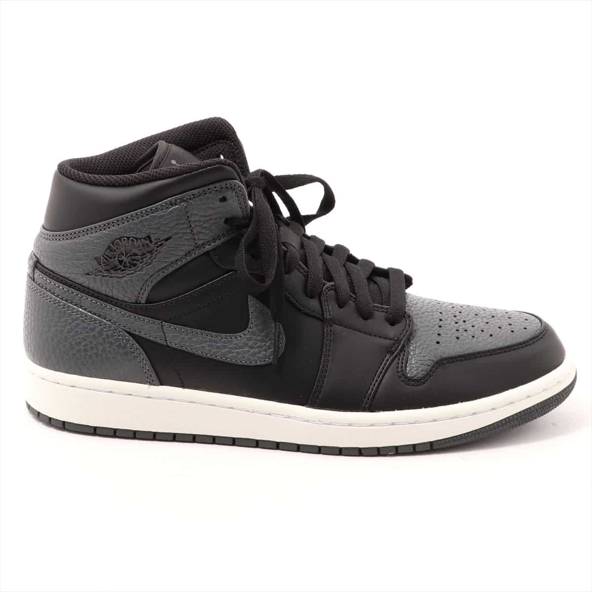 ナイキ レザー ハイカットスニーカー 26.5 メンズ グレー AIR JORDAN 1 MID